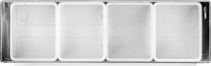 Restaurantware Bar Lux 19.6 x 6.3 x 3.7 Inch Condiment Caddy 1 Durable Bar Caddy - 4 Removable Compartments Built-In Lid Black Plastic Condiment Holder For Restaurant Store Cocktail Garnish - Image 14