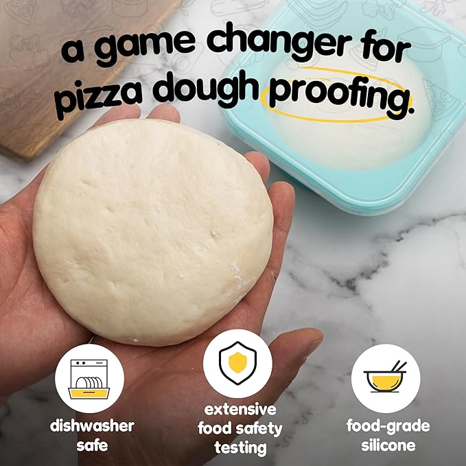 Stackable Silicone Artisan Pizza Dough Proofing Proving Containers with Lids-2/3/4/5 pack-500ml portion (Spacegrey, 2 PACK) - Image 2