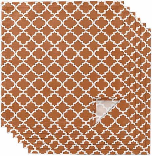 Cloth Napkins Set of 6-20x20 Inches, Orange Moroccon Washable Reusable Table Napkins, Farmhouse Country Minimalist Geometric Soft & Absortbent Dining Napkin for Party Wedding Hotel Restaurant by Unknown