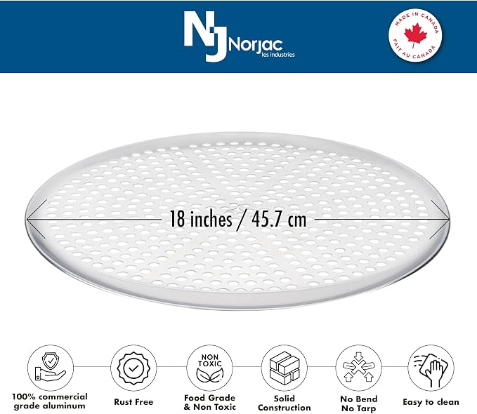 Norjac Pizza Pan with Holes, 18 Inch 2 Pack, Aluminum Pans for Oven, Round, Rust-Free & Heavy-Duty, Perforated Baking Tray for Crispy Crust - Image 9