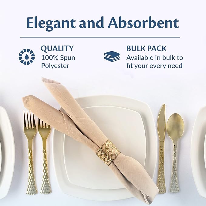 Cloth Napkins 20" X 20" Bulk Sets, Restaurant Quality | Elegant Clean-lined Hemmed Edges, Square, For Weddings, Hotels, Restaurants, And Classy Home Dinners - Image 3