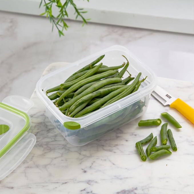 Sterilite Ultra-Seal 4.5 Cup Rectangle, Airtight Food Storage Container, Latching Lid, Microwave and Dishwasher Safe, Clear with Green Gasket, 24-Pack - Image 8