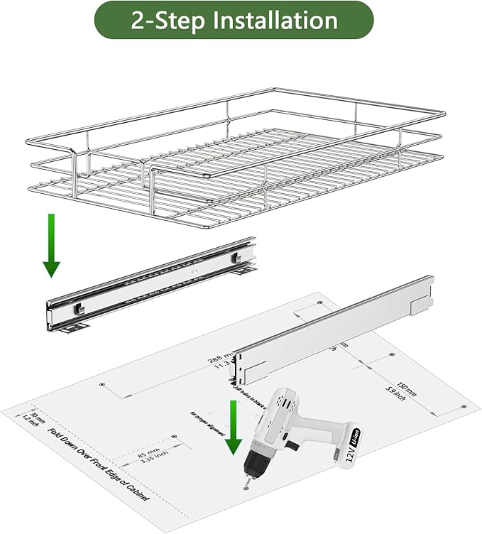 LOVMOR Pull Out Cabinet Organizer 30" W x 21½" D, Kitchen Cabinet Pull Out Shelves Slide Out Storage - Image 8