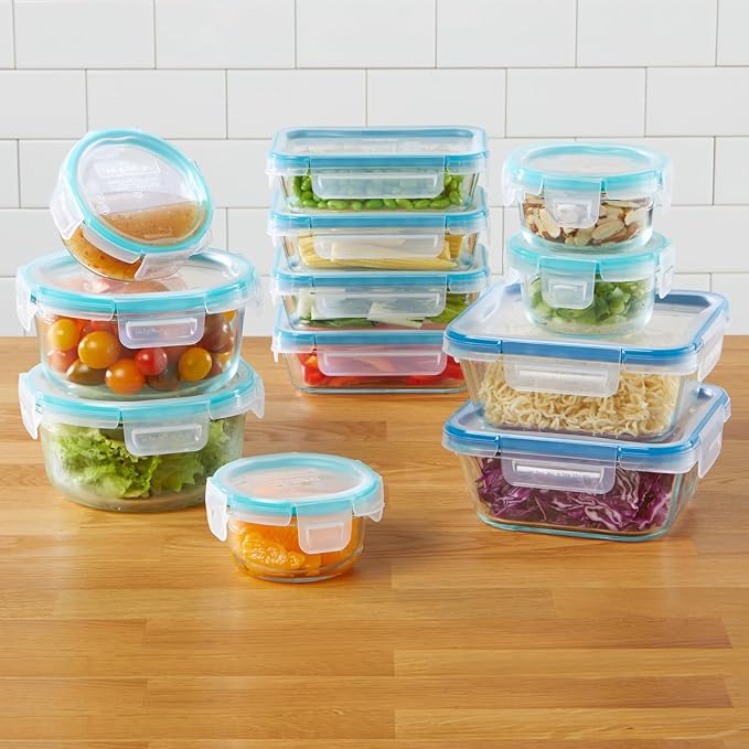 Snapware Glass Total Solutions (12-Pack) Food Storage Containers Set | Airtight & leakproof plastic locking BPA-free lids, freezer, dishwasher, microwave safe - Image 2
