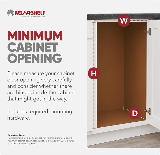 Rev-A-Shelf 22" Pullout Kitchen Cabinet Pantry Organizer with 7 Hanging Hooks with Ball Bearing Slide System, Maple Wood, GLD-W22-SC-7 - Image 6