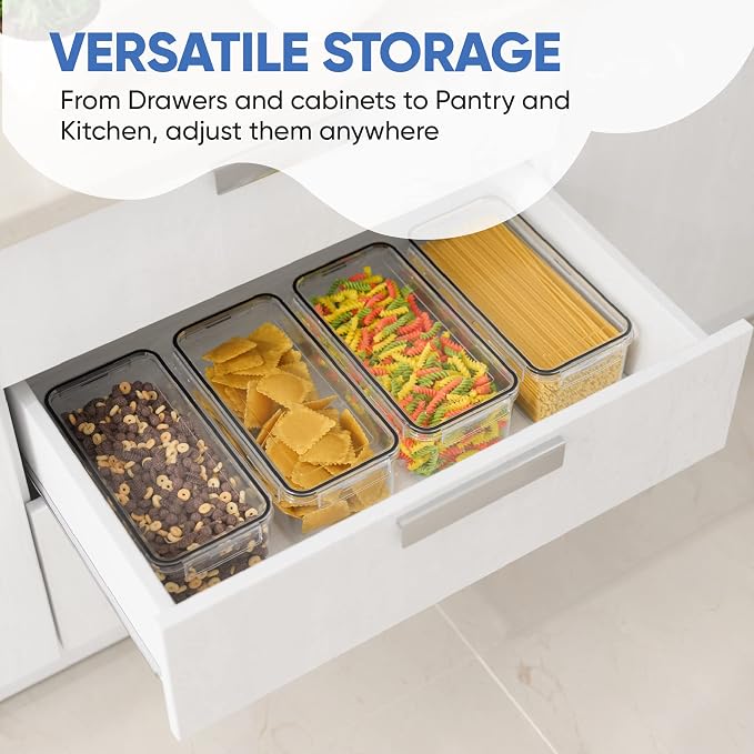 Chef's Path Airtight Food Storage Containers with Lids (Set of 4/3.6 Liters Each), Plastic Spaghetti Container for Pasta & Dry Food Storage, BPA Free Pantry Organizer Set with Kitchen Accessories - Image 6