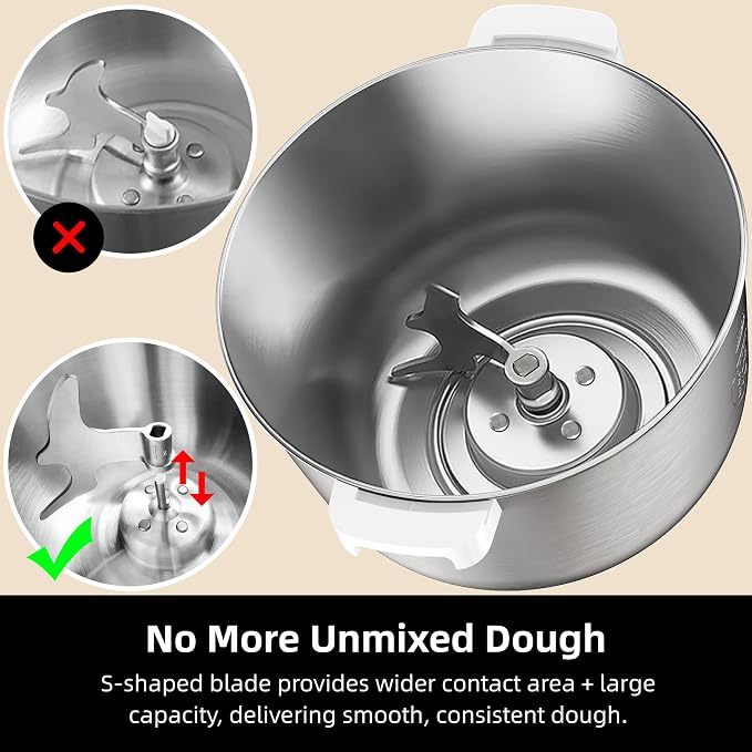 AIZIYO DoughChief, 7.4QT Dough Maker, Dough Mixer with Ferment Function, 304 Stainless Steel Bowl, Removeable lid, Touch Panel Control, Electric Dough Proofing Box for Pizza & Bread - Image 7
