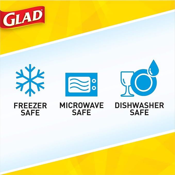 Glad GladWare Deep Dish Food Storage Containers, 64 Oz, 3 Count, 6-Pack | Lock-tight seal for soups, salads, and meal prep in a large rectangle format, microwave and dishwasher safe - Image 7