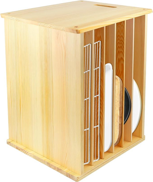 Wooden Tray Dividers for Kitchen Cabinet, 7 Tier Large Size Tray Dividers, 19.7 in x15.74 in x15.2 in, for Cookie Sheets, Baking trays, Cutting Board, Pans, for Organizing Cabinets, 5 Years Warranty by KMHGD--