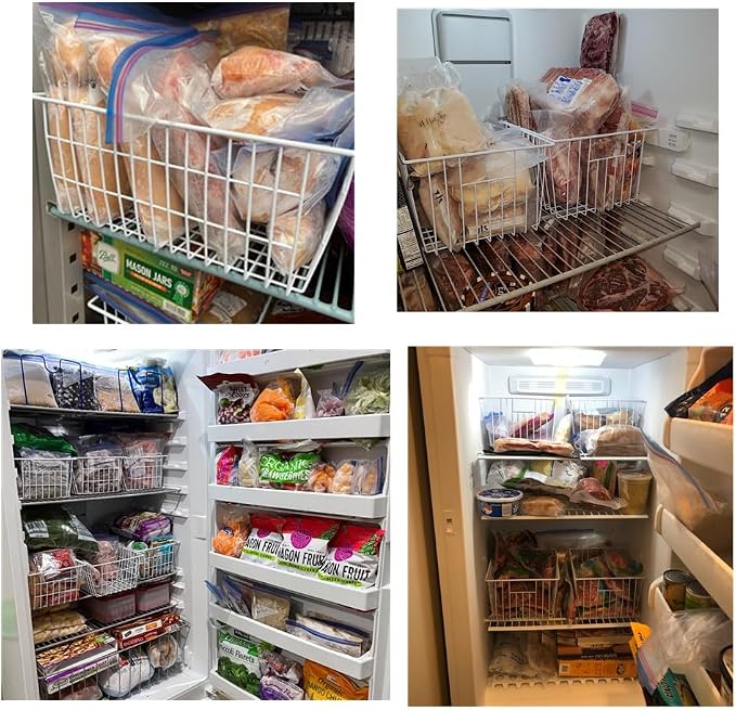 16inch Upright Freezer Organizer Baskets for 13-14,16-21 cu.ft Standup Freezer, Settle freezer chaos and reduce food waste effectively, Durable, Fully Use Space, Improve Air Circulate,Pack 6 - Image 5