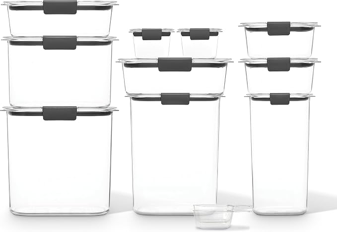 Rubbermaid Brilliance Pantry 10 Piece Set, Clear and Airtight Food and Pantry Storage Containers - Image 2