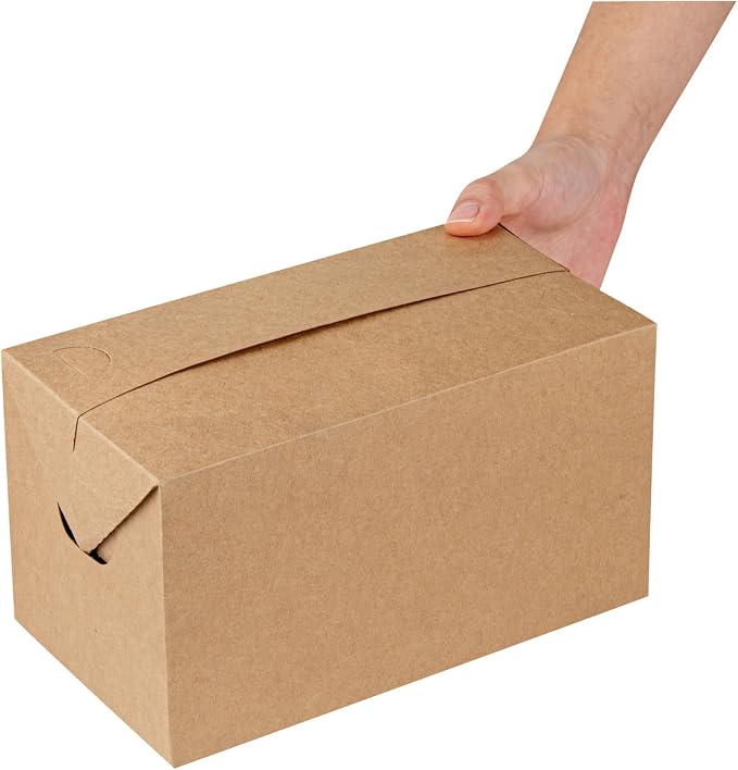 Bio Tek 80 Ounce To Go Boxes, 400 Rectangle Take Out Food Containers - Fast Top Closure, Disposable, Kraft Paper Carry Out Containers, Greaseproof, For Burgers Or Fried Chicken - Restaurantware - Image 9