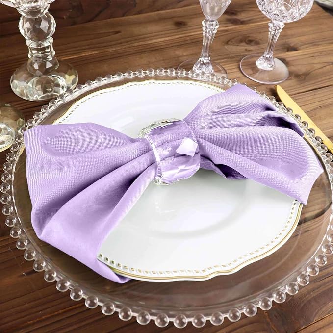 Efavormart Premium Cloth Napkins Set of 25, 17x17 Inch Lavender Seamless Dinner Napkins, Washable Linen Table Napkin Cloth with Hemmed Edges for Weddings, Party and Banquet - Image 6