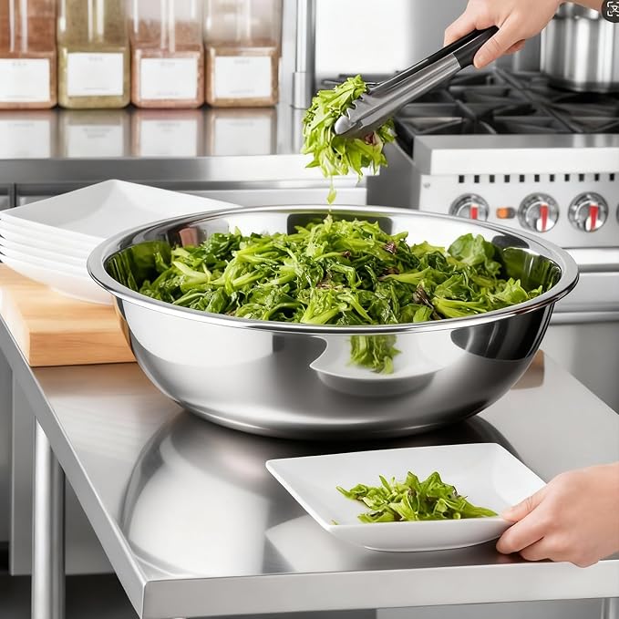 Lounsweer 2 Pack 50 Quart Stainless Steel Large Mixing Bowl 27.5" Silver 304 Stainless Steel Extra Large Capacity Stackable Mixing Bowl for Commercial Kitchens/large Families/school Cafeteria - Image 6
