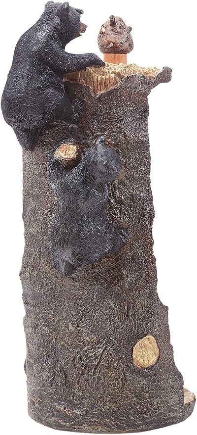 Rustic Lodge Kitchen Decor with Beehive Finial 7 1/2" Wx7 Dx15 1/2" H | Features two playful bear cubs climbing for honey on a realistic bark finish - Image 6