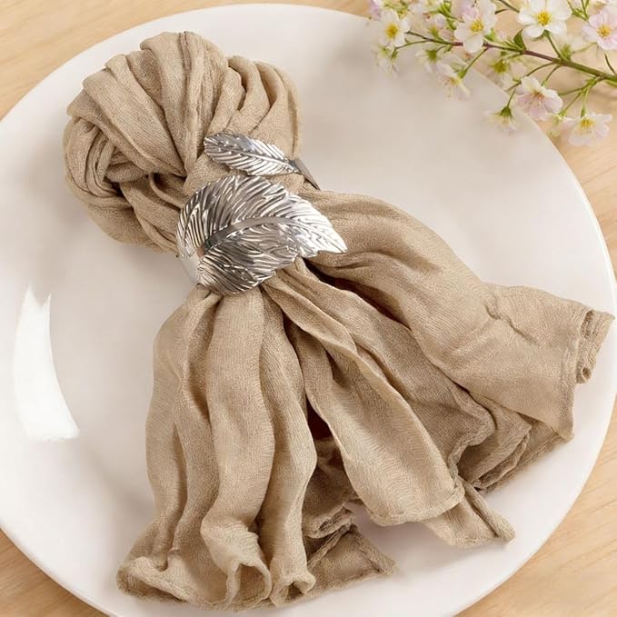 Cloth Napkins Set of 24 21"x21" Reusable Cheesecloth Napkins Bulk Nude | Boho Rustic Dinner Napkins Washable Gauze Table Napkins Cloth Hemmed Edges for Wedding Bridal Shower Family Gathering Decor by MLMC