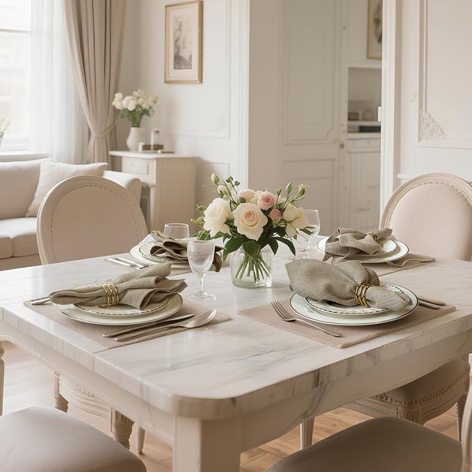 BALCONY & FALCON Rectangle Table Cloth Waterproof Beige 17.7"x17.7" 12pcs | Cloth Napkins Set of 12 Washable Linen Napkins Absorbent Wrinkle-Free Fabric Napkin Bulk for Dinner Wedding Party Christmas - Image 8