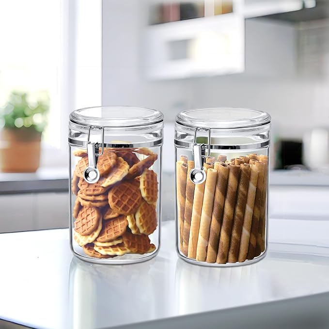 Cathy - 56-Ounce Plastic Canister (Set of 3), Plastic Airtight Food Container, Stackable for Pantry Storage, BPA-Free and Shatter-Proof, Perfect for Home and Commercial Use - Image 5