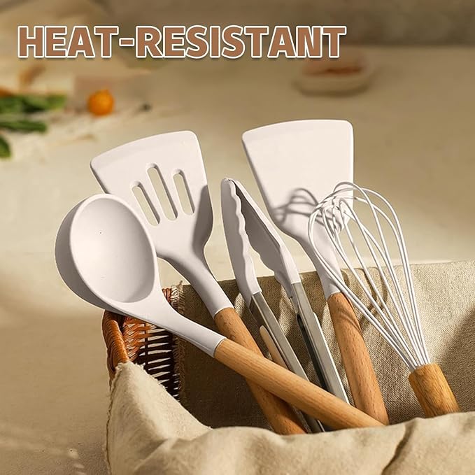 Umite Chef Food Grade Thickened Silicone (Stainless Steel Core) Kitchen Gadgets Tools Set - Kitchen Cooking Utensils Set, Heat Resistant Kitchen Spatula Tools Set - Image 4