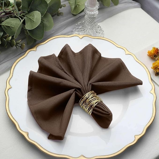 Efavormart Premium Cloth Napkins Set of 50, 17x17 Inch Chocolate Violet Seamless Dinner Napkins, Washable Linen Table Napkin Cloth with Hemmed Edges for Weddings, Party and Banquet - Image 6