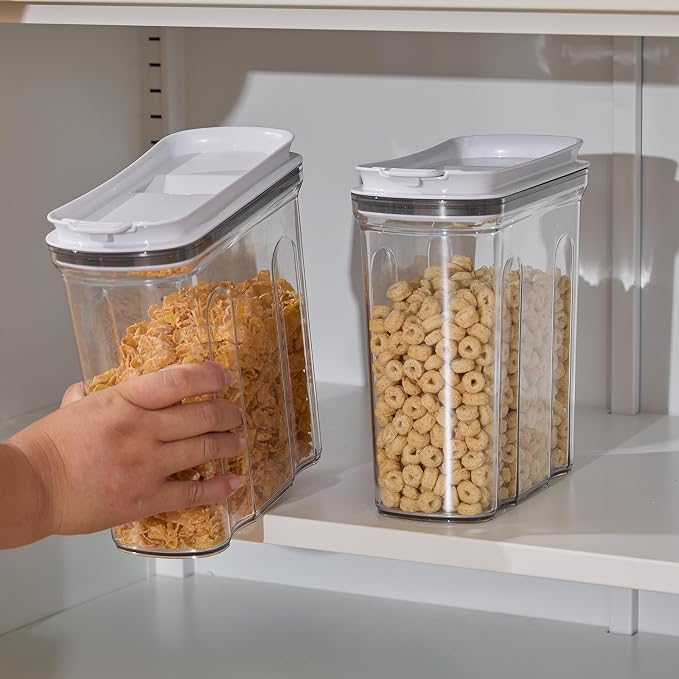 Cereal Containers Storage Set, Airtight Food Storage Container with Lid 2.5L,2PCS BPA-FREE Plastic Pantry Organization Canisters for Rice Cereal Flour Sugar Dry Food in Kitchen… - Image 2