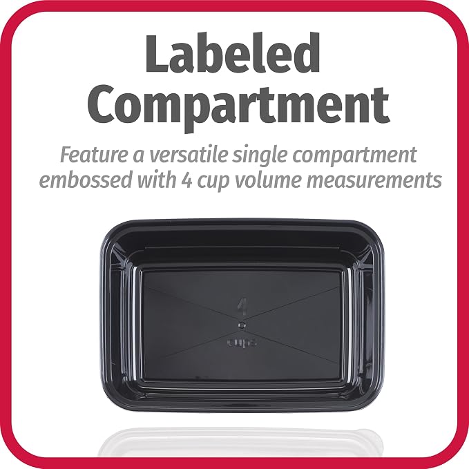 GoodCook Meal Prep Containers, Single Compartment 10-Pack, BPA-Free Reusable Food Storage, Black, Microwave & Freezer Safe, Stackable Meal Prep Containers for Lunches and Snacks (Pack of 4) - Image 8