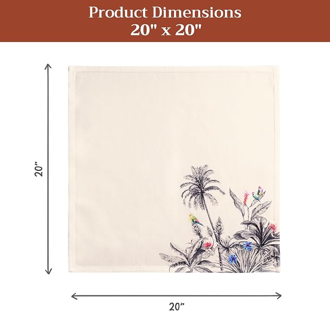 Maison d' Hermine Cloth Napkins Set of 4 Reusable 100% Cotton (20" x 20") | Everyday Square Napkins Cloth Washable Dinner Wedding Restaurant Hotel Kitchen Thanksgiving Christmas - Amazonia - Image 7