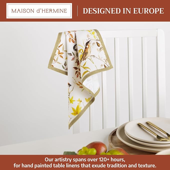 Maison d' Hermine Cloth Napkins Set of 4 Reusable 100% Cotton (18" x 18") | Everyday Square Napkins Cloth Washable Dinner Party Wedding Restaurant Hotel Kitchen Spring Summer - Verdier - Image 2