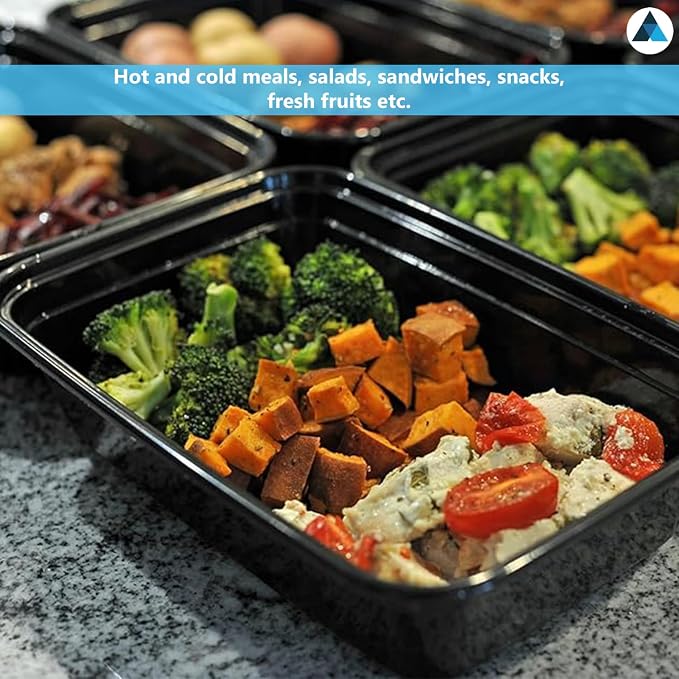50 Pcs- 30oz Meal Prep Containers Reusable 1 Compartment Food Storage Containers with Airtight Lids, BPA Free, Stackable - Image 4