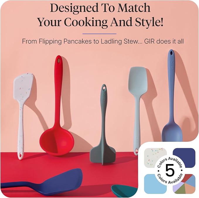 GIR: Get It Right 5-Piece Silicone Ultimate Kitchen Utensils Set - Ladle, Spatula, Flip, Spoon & Spoonula - Non-Toxic Cooking Utensils for Nonstick Cookware, Cooking and Baking - Black - Image 6