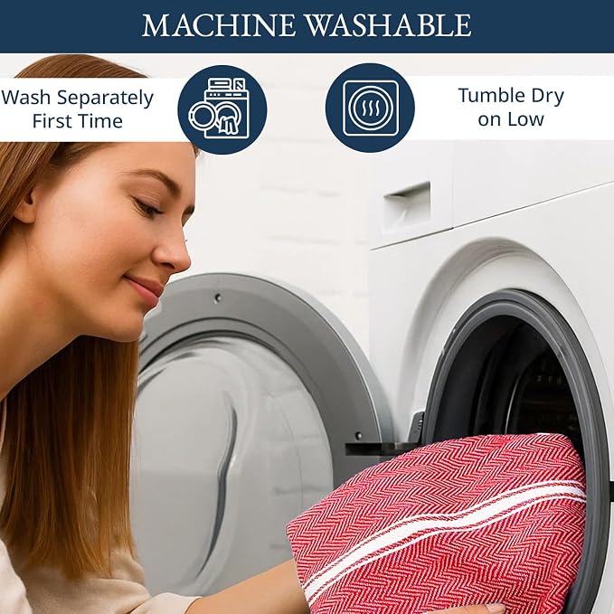 LANE LINEN Kitchen Towels Set - 100% Pure Cotton Dish Towels for Kitchen, Super Absorbent Kitchen Hand Towel, Tea Towels, Soft & Durable Dish Cloths, Pack of 12 – 14”x25”, Red - Image 5