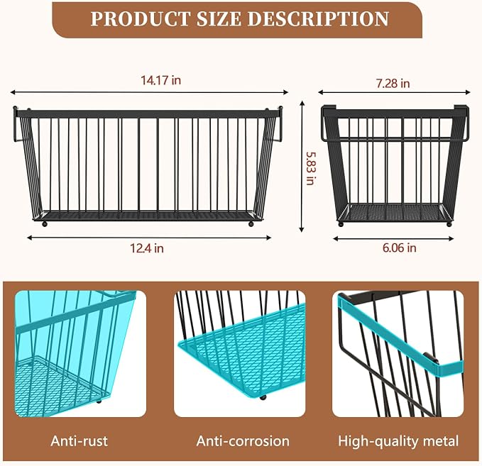 Enhanced Leak-Proof Bottom, Freezer Organizer Bins for 7 Cu.Ft,8 Pack) | Stackable Chest Freezer Organizer Bins, Baskets with Handles, Leak-proof Wire Storage Container Baskets for Sort Frozen Meats - Image 5