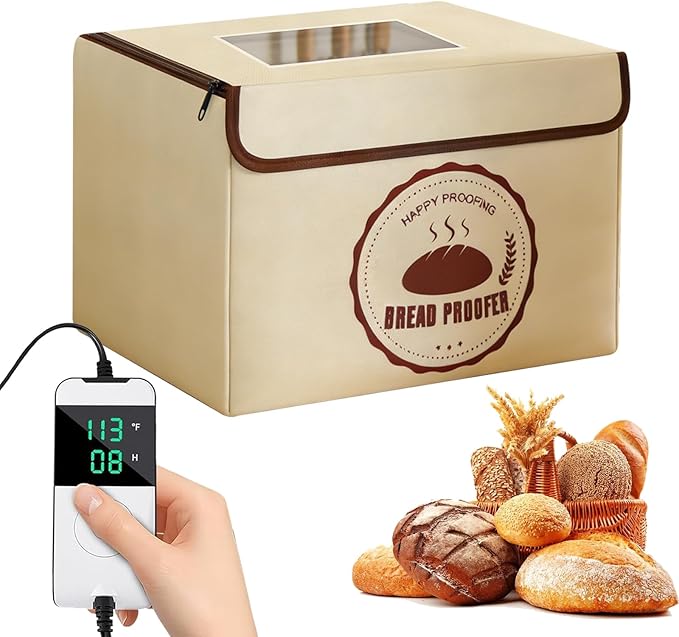 Versatile Dough Proofer Warming Box Adjustable Temperature Timer Control Bread Proofing Box Collapsible Design Sourdough Proofing Container for Making Bread by HEATIDEAS