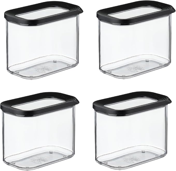 MEPAL Modula Storage Containers Economy Set 1000 ml Black Edition Storage Container Ideal for Storing Dry Food by MEPAL