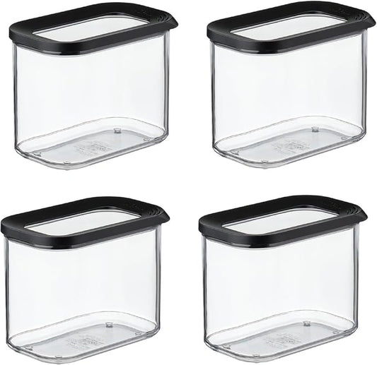 MEPAL Modula Storage Containers Economy Set 1000 ml Black Edition Storage Container Ideal for Storing Dry Food by MEPAL