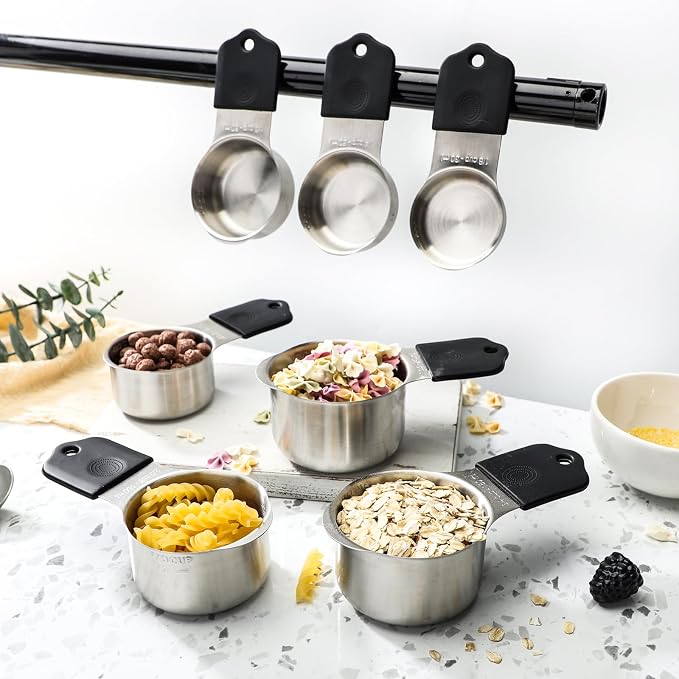 Measuring Cups Stainless Steel Magnetic Measuring Cups Set of 7 | Stackable Nesting Heavy Duty Metal Measure Cup for Measuring Dry or Liquid Ingredients - Image 4