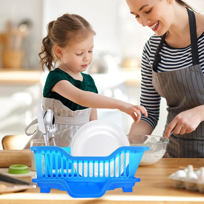 Kichvoe 1set Dish Draining Rack Simple Style Kitchen Dish Drainer Drainage Design for Organized Countertop Keep Dry Tidy Smooth Edges for Easy Access - Image 3