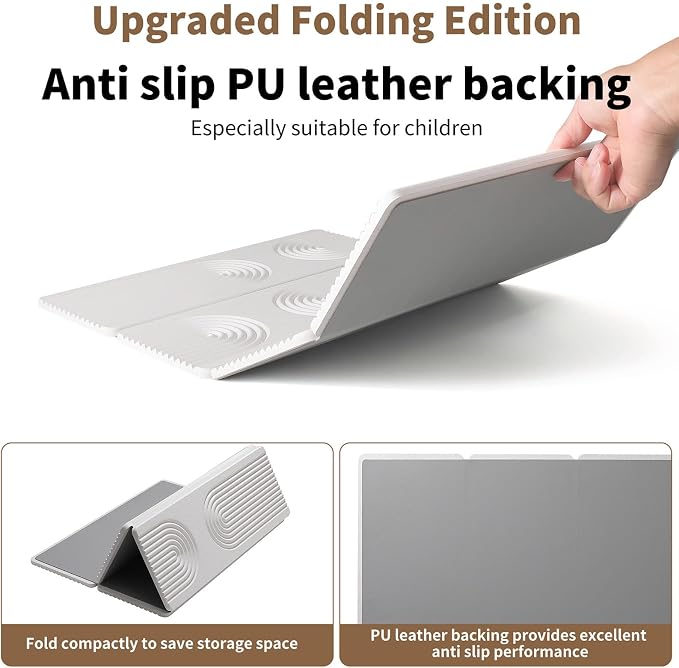 Stone Drying Mat for Kitchen Counter,Foldable(White (4-fold), 24" × 16") | Large Quick-Dry Diatomaceous Earth Dish Drying Mat with PU Non-Slip Base,for Bottles Cups Dishes - Image 5