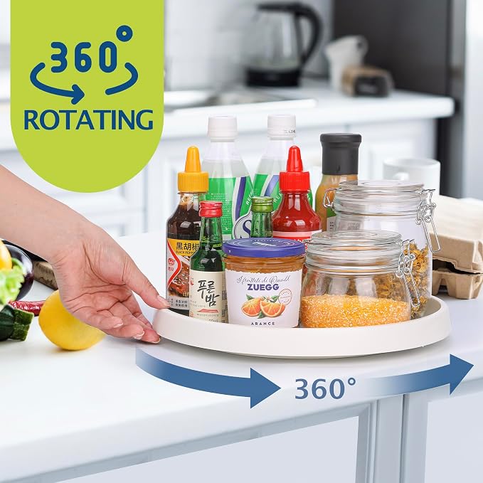 2 Pack 3 Tier Expandable Spice Rack Organizer, Set of 6, 12 Inch Non-Skid Lazy Susan Organizer for Cabinet, Pantry Organization, Kitchen Storage, Bathroom Sink Cabinet, Refrigerator, Spice Rack - Image 6