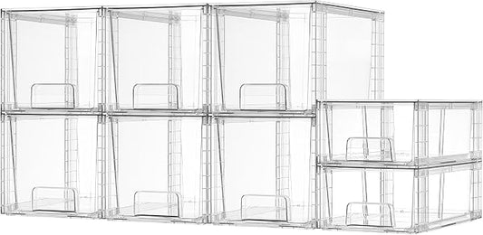 Vtopmart 8 Pack Clear Stackable Storage Drawers by Vtopmart