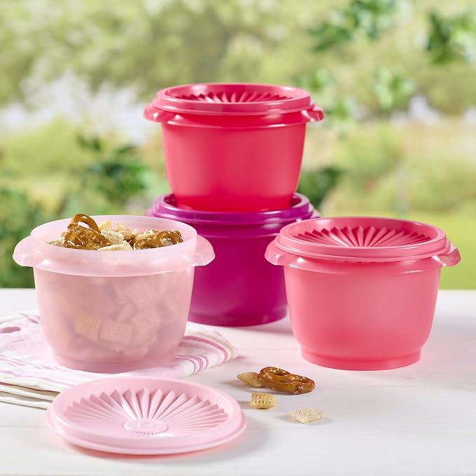 Tupperware Heritage Collection, New 16 Piece Food Storage Container Set in Vintage Pink, Dishwasher Safe and BPA Free (8 containers, 8 lids) - Image 6