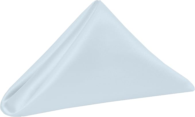 17x17-Inch Square Satin Cloth Napkins, Ice Blue, Set of 24 | Bulk Case of 2 Dozen, Bridal, 100% Polyester Fabric, Matte Satin, Also Known as Lamour, Soft Luster, NFPA 701 Flame-Resistant by UltimateTextile