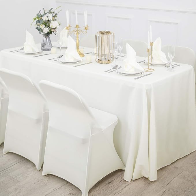 25pcs Polyester Cloth Napkins - 20 x 20 inch Ivory Dinner Washable Napkins with Hemmed Edges for Restaurant/Wedding/Hotel(25,Ivory) - Image 7