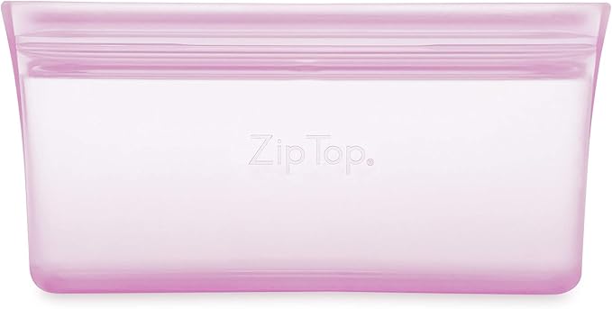 Zip Top Reusable Food Storage Bags | Snack Bag [Lavender] | Silicone Meal Prep Container | Microwave, Dishwasher and Freezer Safe | Made in the USA - Image 2