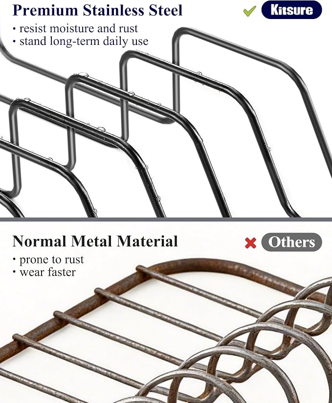 Kitsure Extendable Dish Drying Rack, 19.2"-26.7" L x 12.9" W, Black | Large Dish Rack, Multifunctional Dish Rack for Kitchen Counter, Anti-Rust Dish Drainers with Cutlery & Cup Holders - Image 7