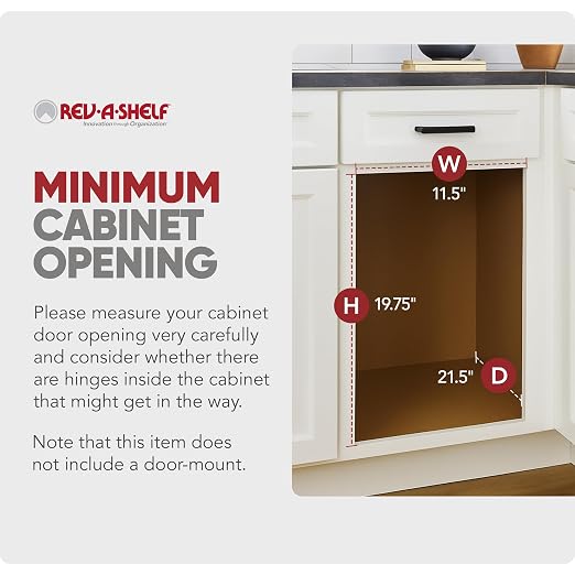 Rev-A-Shelf Double Pullout Trash Can w/Soft-Close Slides, 11.5" Min Opening | 27 QT Large Capacity Garbage/ Recycling Waste Bins for Under Kitchen Cabinets, Heavy Gauge Wire Construction 54WC-1527SC-17-1 - Image 4
