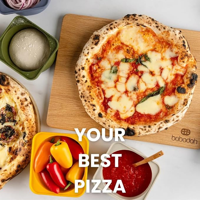 Babadoh Pizza Dough Proofing Silicone Containers with Lids | Pizza Making Accessories | Set of 6 | Dough Color | Original Size (make 12" Pizzas) - Image 9