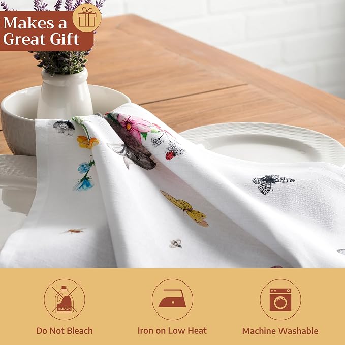 Maison d' Hermine Cloth Napkins Set of 4 Reusable 100% Cotton (20" x 20") | Everyday Square Napkins Cloth Washable Dinner Party Wedding Restaurant Hotel Kitchen Spring Summer - Printemps - Image 5