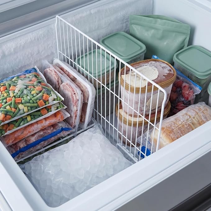 BESTYASH Freezer Partition Divider Wire Shelf Organizer Metal Fridge Shelf Separator for Home and Commercial Deep Freezer Storage 17.71X13.77X3.93In - Image 2