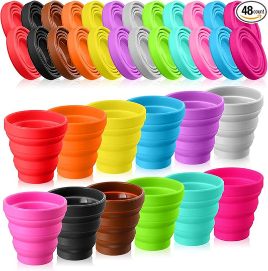 Umigy Silicone Collapsible Cup Without Lids Travel Portable Foldable Cup Colorful Reusable Collapsible Shot Cup Expandable Drinking Cup for Kids Traveling Outdoor Hiking, 12 Colors by Umigy